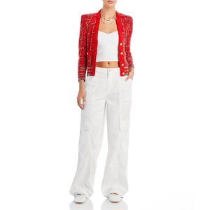 New NWT Jenni Cardigan in Red Multi L'AGENCE Retails $675 Sl